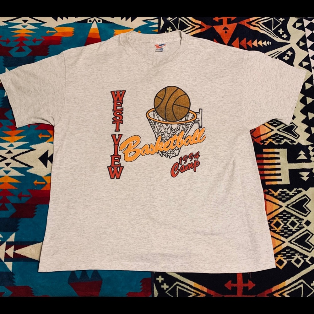 Vintage basketball cap tee. Double sided. ‘94